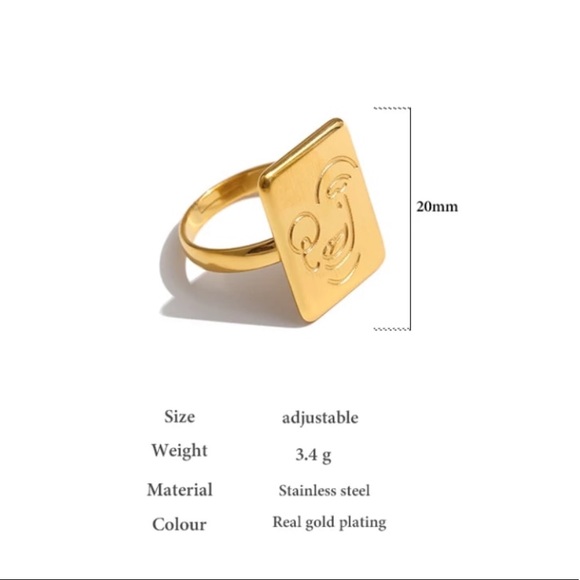 ☺️Gold plated square face ring - Picture 3 of 6